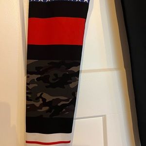 Noli workout pants with stars stripes and camo. NEVER WORN.